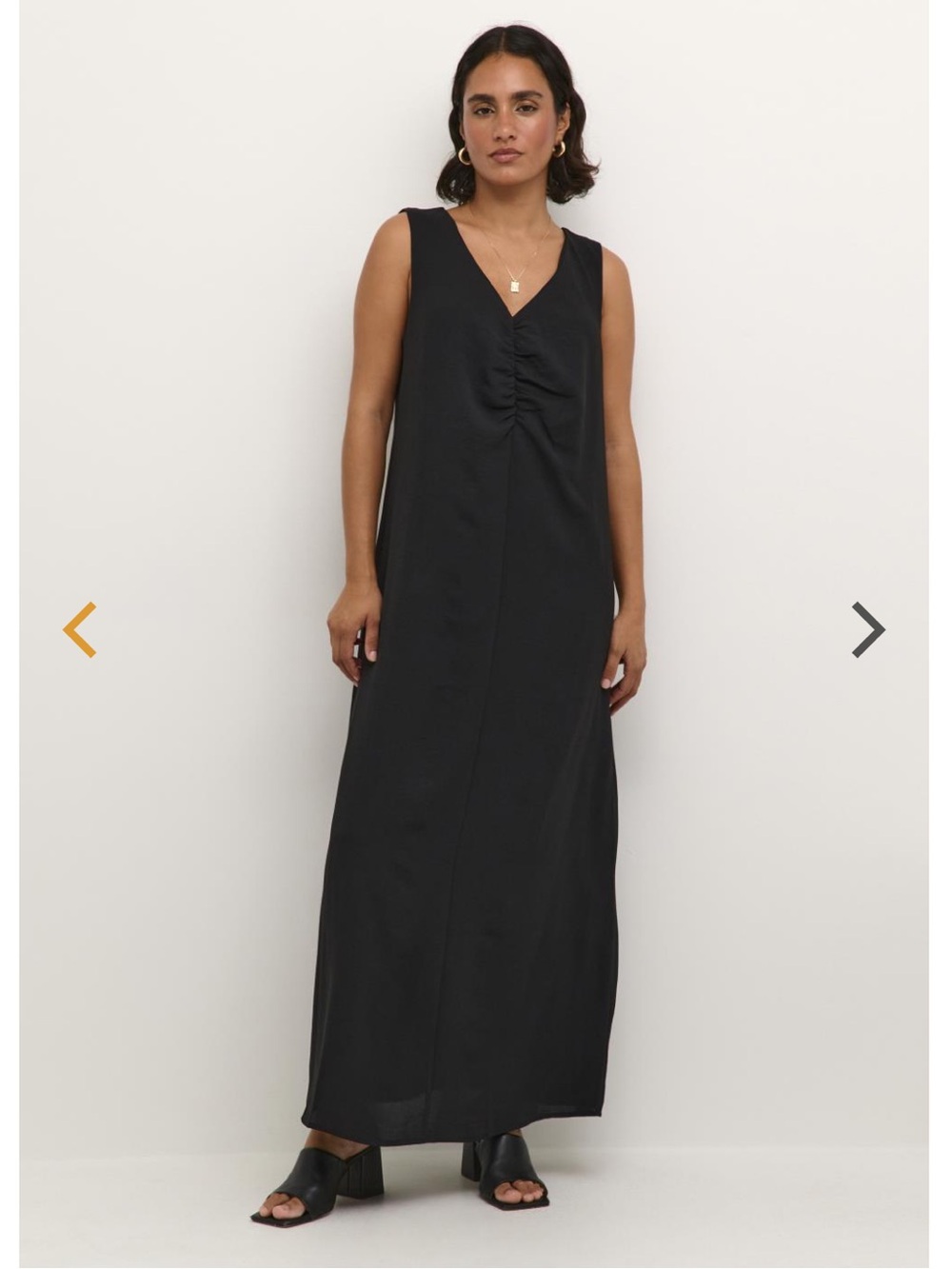NWT Kaffe KAsilja Relaxed Fit Black Sleeveless V-Neck Maxi Dress